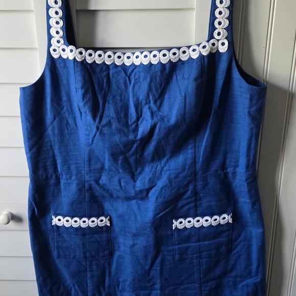 Lilly Pulitzer Isleen Blue Skirted Cotton Romper Womens Size 16 NWOT - Picture 11 of 14